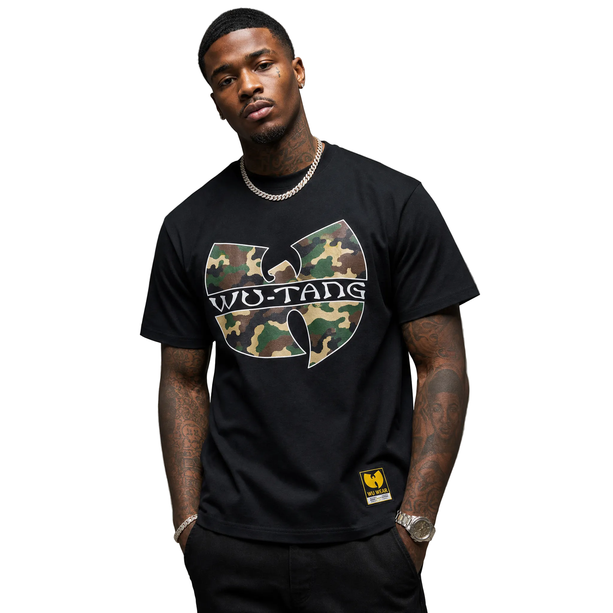 WuWear WuTang Camo T-Shirt in Schwarz