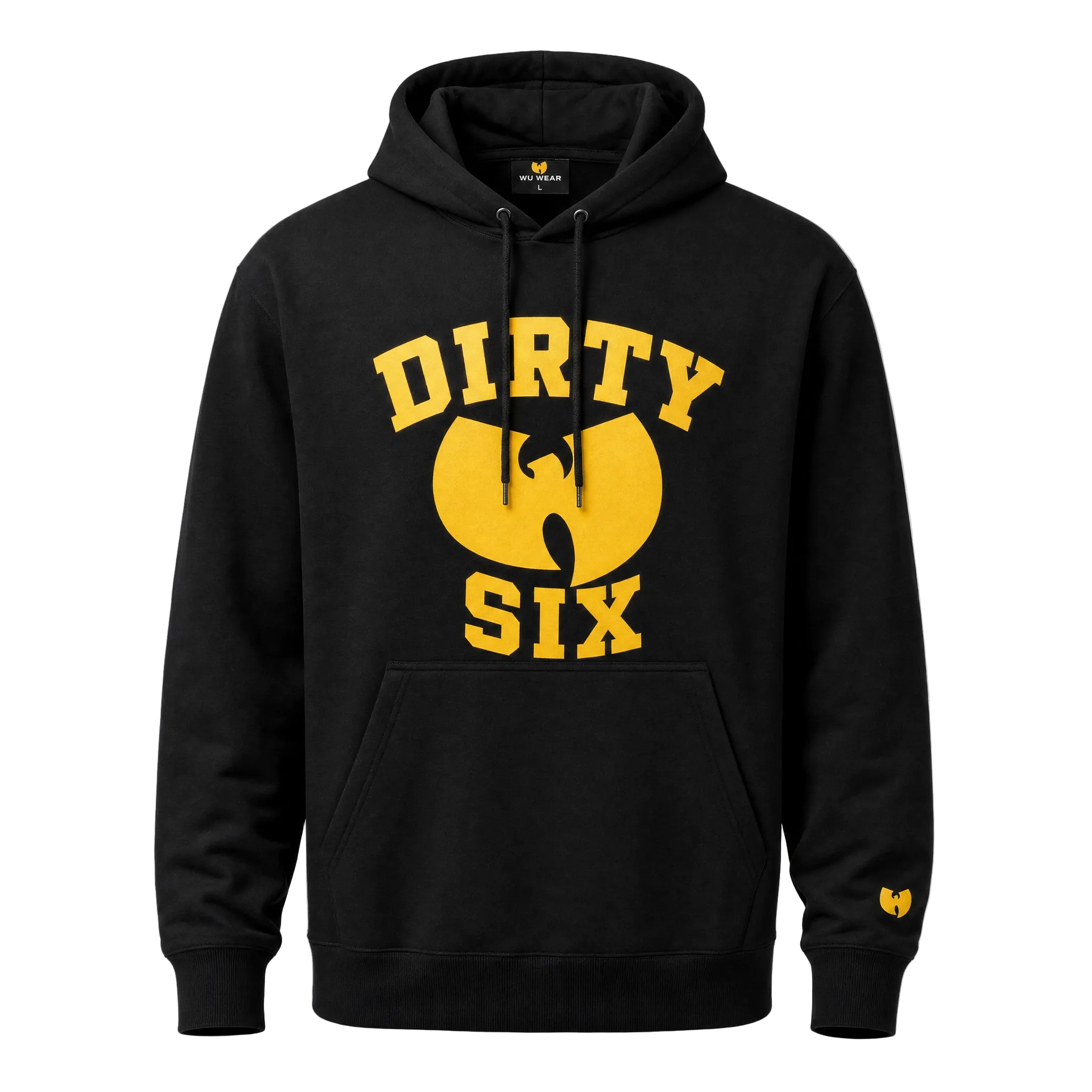 WuWear DirtySix Hoodie in Schwarz (Logo gelb)